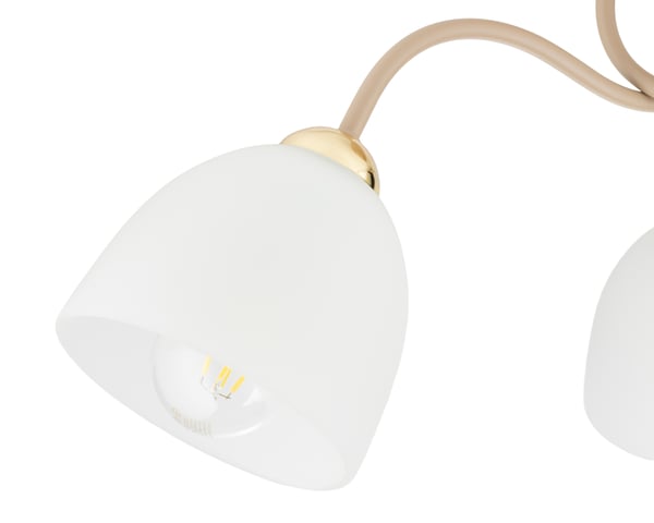 Tina Beige lasinen kattovalaisin 3xE27