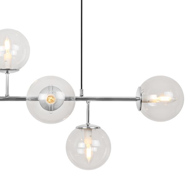 SIENA LOFTLAMPE KROM 6 FLAD LAMPE E14 LÆNGDE ARME