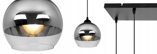 ELEGANT HÆNGELAMPE, GLASLAMPE, KROM LED