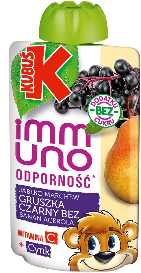 Kubuś Immuno Resistance äpple päron morot banan acerola fläder 100 g