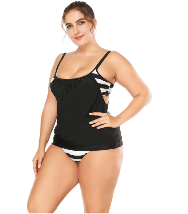 Tankini-dragt plus size badedragt XXL sorte behagelige graviditetstrusser Tankini-dragt plus size badedragt XL sorte behagelige graviditetstrusser