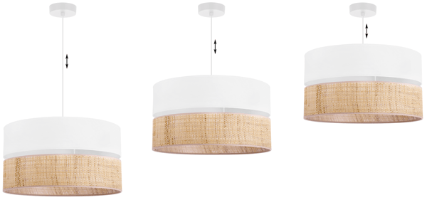 RATTAN DUO HÆNGELAMPE HVID RATTAN LAMPESKÆRM HVID