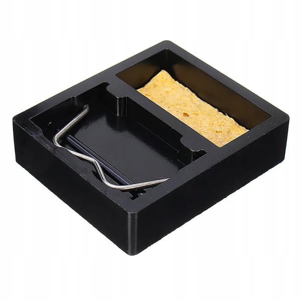 Loddejernsstativ med en svamp til rengøring af spidsen