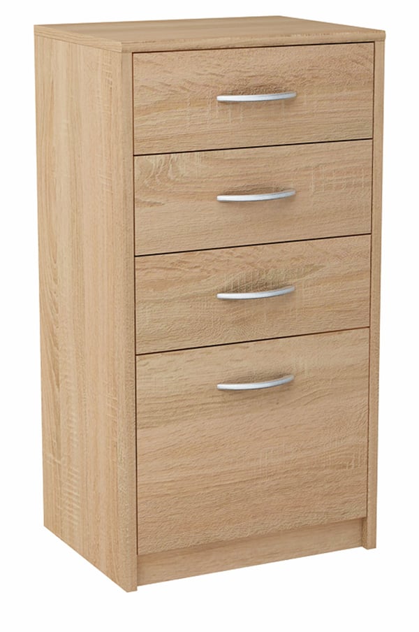 Byrå 45cm 4S SONOMA EK 4 laatikkoa hyllytasolla