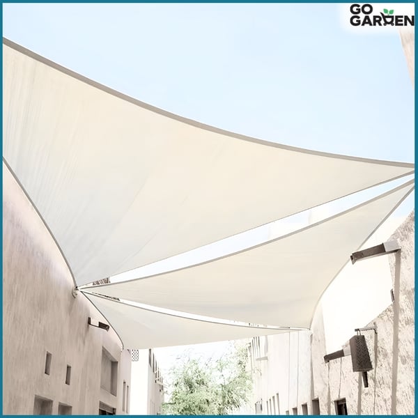 Skyggesejl solsejl hvid baldakin markise have 5x5x7m