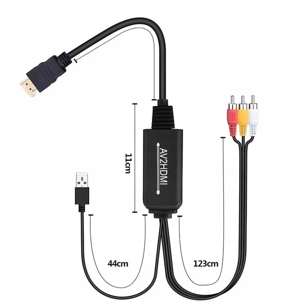 AV til HDMI-konverteradapter CINCH RCA CVBS EURO-komposit