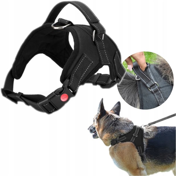Stark lätt tryckfri hundsele med L-handtag