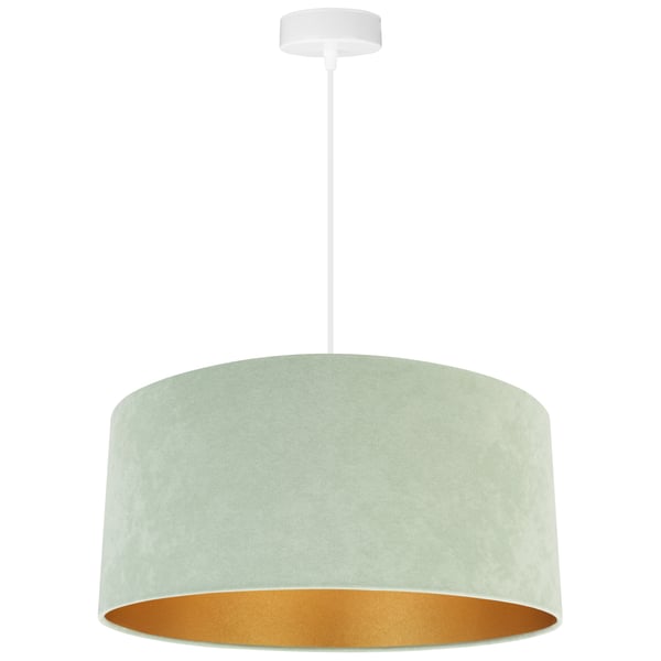 HÆNGENDE LAMPE LOFTSKRONE GYLDEN FLØJLSSKÆRM