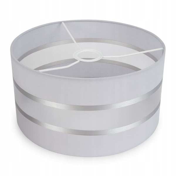 MODERNE LAMPESKÆRM 35 CM KROM STRIBE VALG AF 8 FARVER