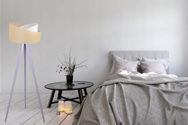 TRIPOD GULVLAMPE MED TRÆSKÆRM I JUTE 45 CM