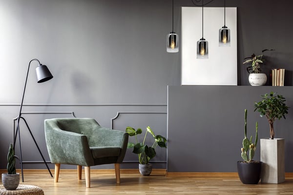 ELEGANT SPIDER GLAS HÆNGELAMPE MED GYLDEN SKÆRM