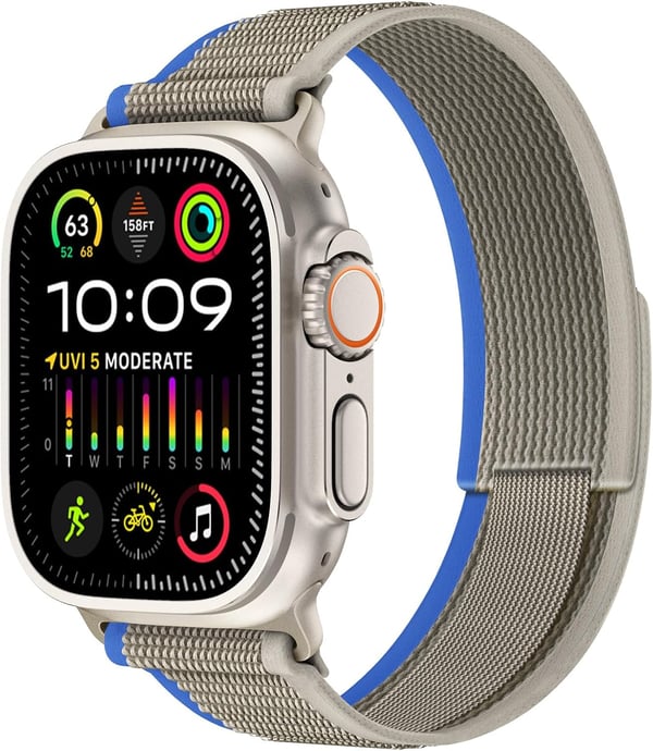 Rannekkeet Apple Watch 1/2/3/4/5/6/7/8/9/SE 38/40/41 mm harmaanmusta 3 kpl