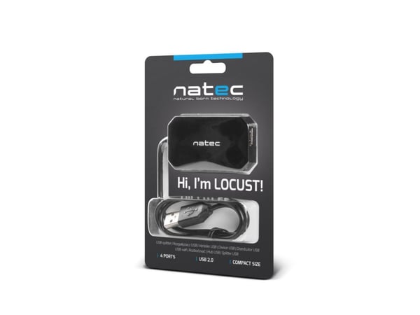 USB-hub Natec NHU-0647 locust 4xUSB 2.0 svart