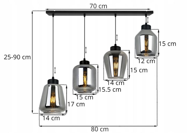 MODERNE ELEGANT HÆNGELAMPE MED GLASSKÆRM