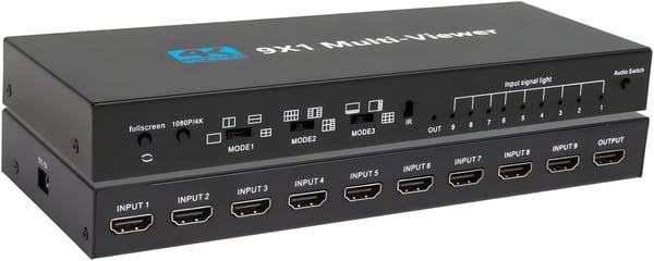 HDMI 9x1 MULTI VIEWER SWITCH 9x1 Splitter 4K FJERNBETJENING