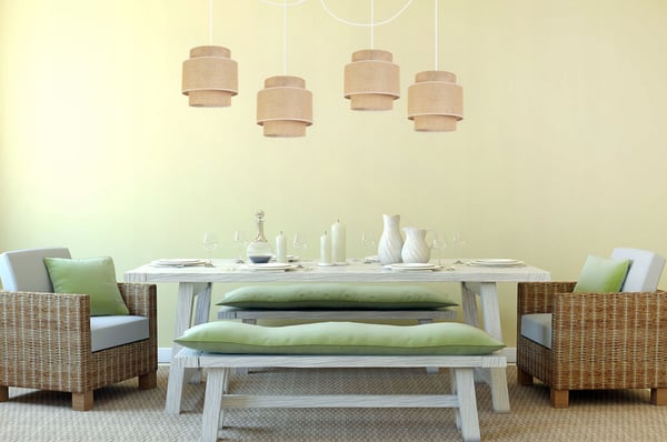 Hængende lampe, loftslysekrone, lampeskærm, boho juta
