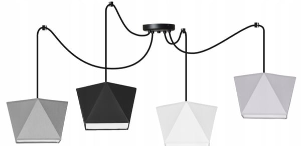 Lofthængende lampe med loftskrone og edderkopskærm