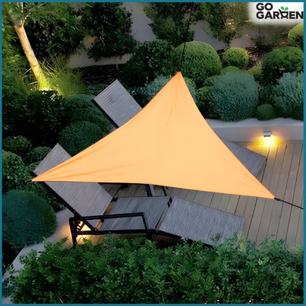 Solsejl UV beige havetrekant 3,6x3,6x3,6 m