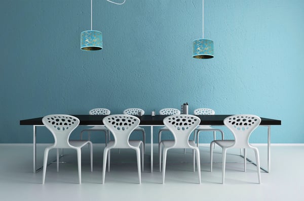 Lofthængende lampe, edderkop-lampeskærm, gyldent mønster