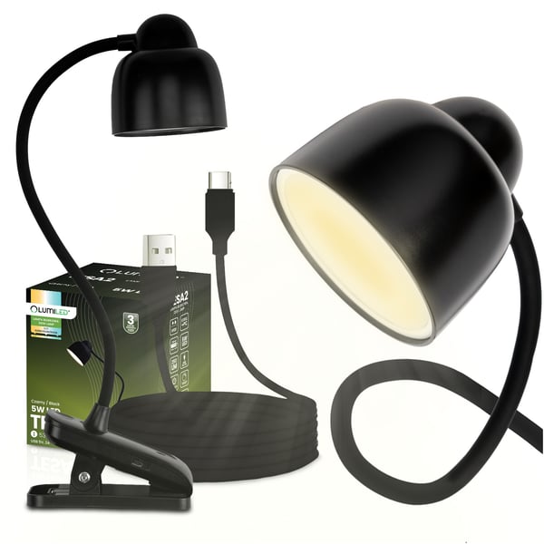 Pöytälamppu LED 5W CCT piirustus pöytävalaisin koululamppu TESA 2 musta LUMILED