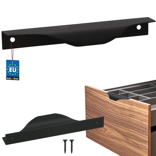 Modern Edge Møbelgreb Aluminium Mat Sort 128/148 MM