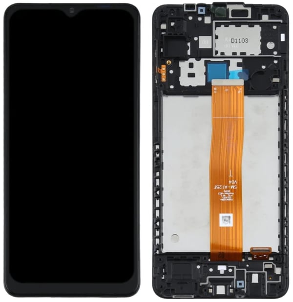 Samsung SM-A125 Galaxy A12 original LCD-skærm og berøringsskærm IPS sort ramme