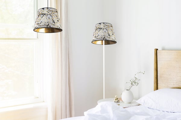 GULVLAMPE, STÅENDE, METAL, KEGLESKÆRM