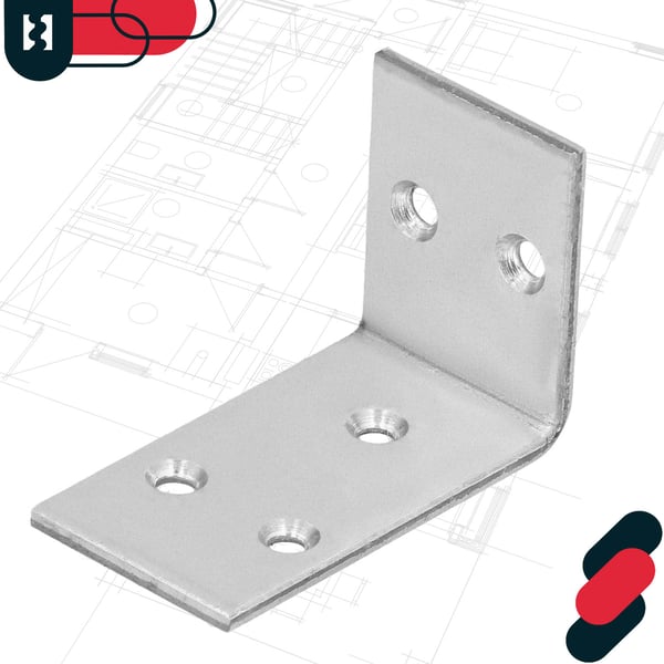 Kotarbau® Kirvesmiehen kulmaliitin ruostumatonta terästä sinkittyä 30 x 45 x 25 mm 12 kpl:n sarja