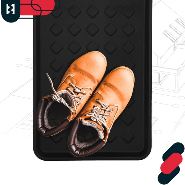 KOTARBAU® lille skotæppe til entré og garderob, sort 71,6 x 34,8 cm