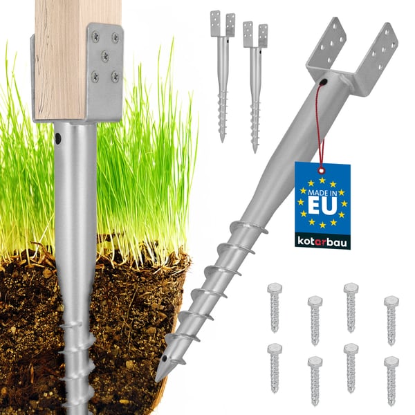 Kotarbau® Teräksinen U-pulttimaadoitusankkuri aitoihin, huvimajoihin, 101 x 720 mm, 2 kpl:n sarja