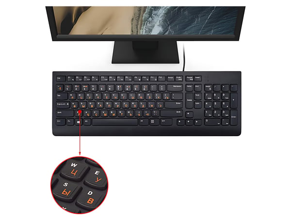 Tarrat Kannettavan tietokoneen näppäimistötarrat PC 13x13 kyrillinen ja QWERTY