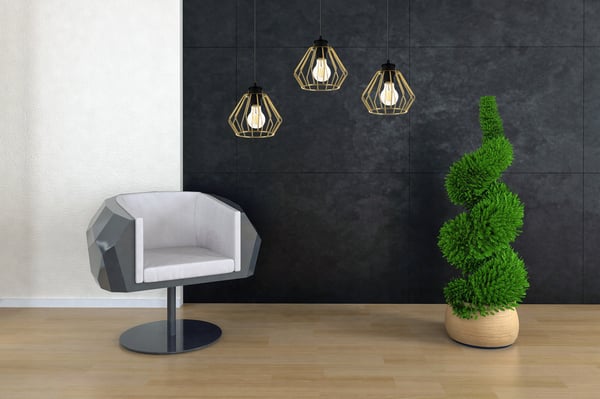 Lofthængende lampe med guld lysekrone i loftet Druciak