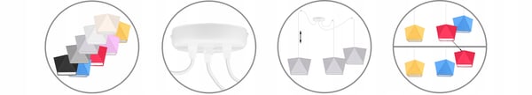 Lofthængende lampe med loftskrone og edderkopskærm