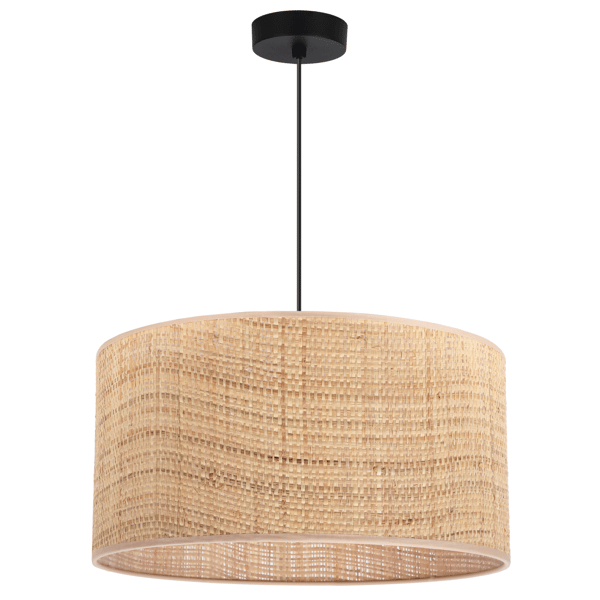 RATTAN HÆNGELAMPE SORT 1 FLAD RATTAN LAMPESKÆRM 40CM