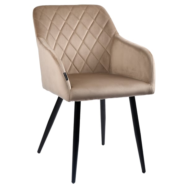 Milton sammetsklädd beige fåtölj