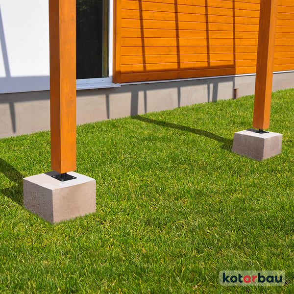 KOTARBAU justerbar stålskruvstolpe för paviljonger och skydd M24 antracit 160 x 252 mm