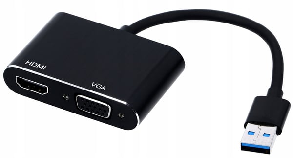 USB 3.0 til HDMI + VGA-konverteradapter grafikkort-hubadapter