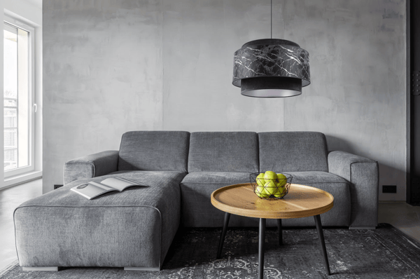 Loftlampe med hængende lysekrone, lampeskærm, sort