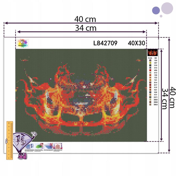 Ob_L_41 diamantmaleri - 30x40 - til drenge, bil