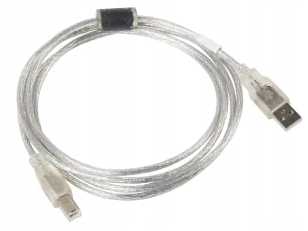 Lanberg AM-BM Ferrit USB 2.0 Kabel 5m Gennemsigtig