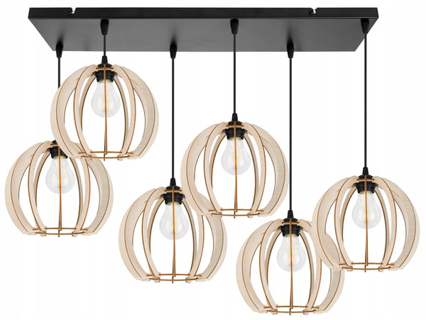MODERN LED-TAKLAMPA I TRÄ