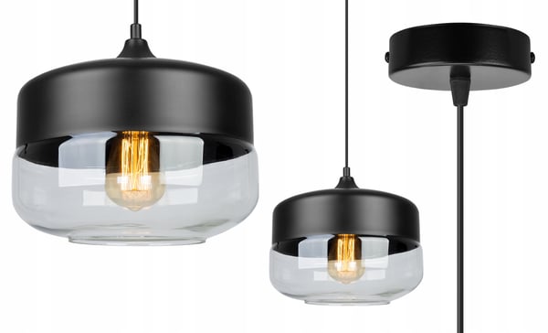 HÆNGENDE LOFTSLAMPE, GLASPLAFON, LED-LAMPE