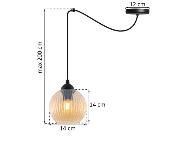 RIFFLE SPIDER HÆNGELAMPE SORT 1 FLAD HONNINGKUGLE LAMPE E27