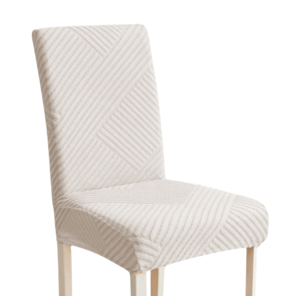 Tuolinpäällinen vaaleanharmaa jacquard-raita [10-Z2-JSZ]