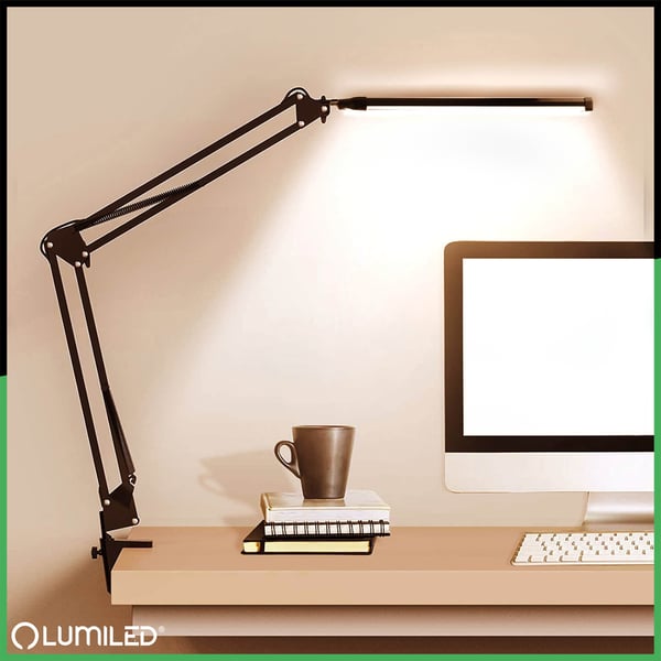 Pöytälamppu Piirustus LED 8W CCT USB Himmentävä COSMI Musta Lumiled