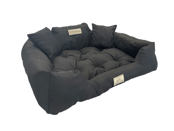 Koiran sänky ja aitus KINGDOG 145x115 cm personalisoitu vedenpitävä musta