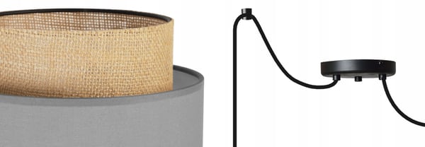 Hængende lampe, loftslysekrone, lampeskærm, boho juta