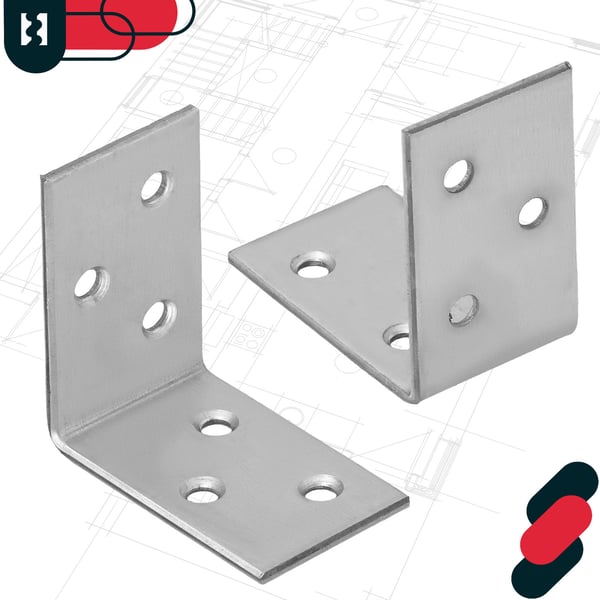 Kotarbau® Kirvesmiehen kulmaliitin ruostumatonta terästä sinkittyä 40 x 40 x 25 mm 50 kpl:n sarja