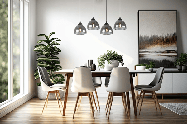 VENICE HÄNGLAMPA 4 PLATA GRAFITLAMPSKÄRMAR E27 E27