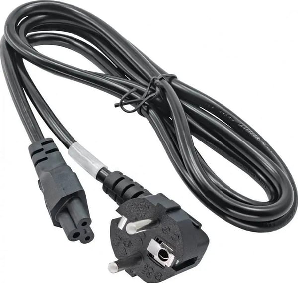 Akyga AK-NB-01A CEE 7/7 - IEC C5 bärbar datorströmkabel (klöverblad) 250V/50Hz 2.5A 1.5m svart